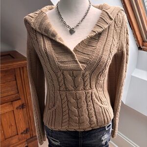 Arizona Cable Knit Hooded Sweater 🤎